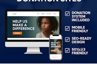 build a non profit website donation website and a charity website