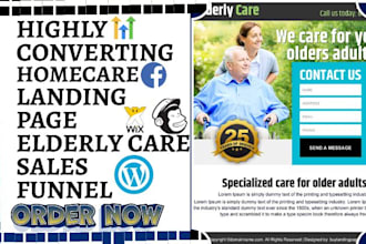 design home care website home care landing page elderly care senior care website