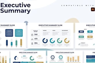 design corporate business executive summary report investor pitch deck slides