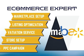 do walmart marketplace product listing, SEO, automation, store setup, variation