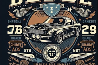design vintage t shirt automotive racing car logo