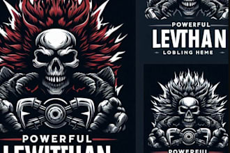 make custom skull powerful leviathan logo
