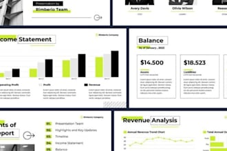design executive level investor pitch deck financial report presentation slides