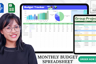 design monthly budget spreadsheet excel with income, expense and savings planner