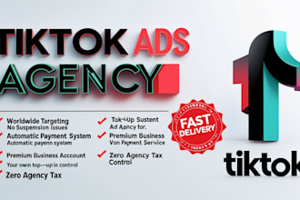 do tiktok agency account and tiktok ads agency account for worldwide with 0 vat