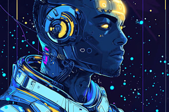 draw a sci fi character illustration or sci fi character
