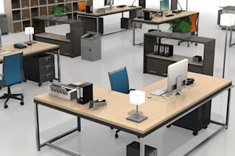do office interior design office layout and 3d rendering and modelling