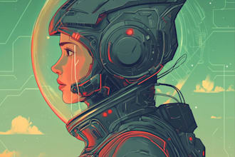 unique a sci fi character illustration or sci fi character