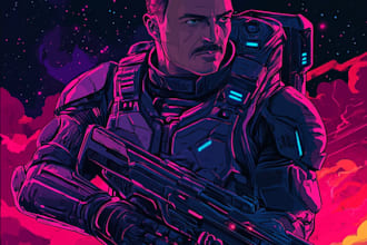 drawing a sci fi character illustration or sci fi character