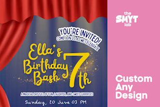 design custom editable kids birthday invitation on canva
