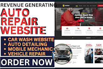 design auto detailing car repair car wash mobile mechanic vehicle repair website