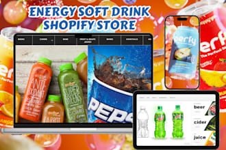 energy soft drink shopify store beverage fruit juice website liquor soda store