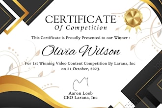 design stylish and editable certificate templates for any occasion in 1 day