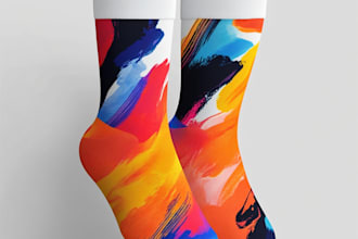 make a custom and unique socks design art for you