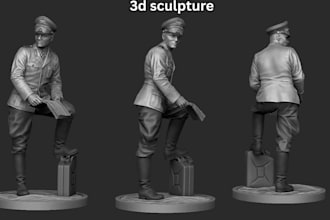 sculpt custom 3d model 3d miniature scuplture in zbrush for 3d printing stl file