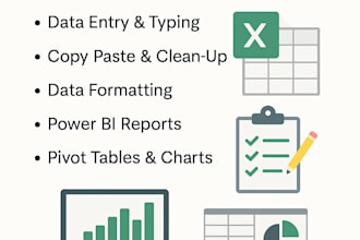 do data entry, CRM, web research with pivot powerbi reports