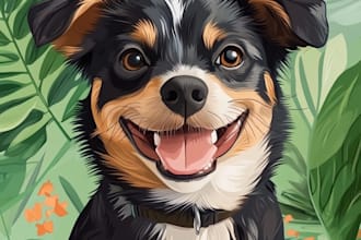make your pet portrait into cute disney style illustration