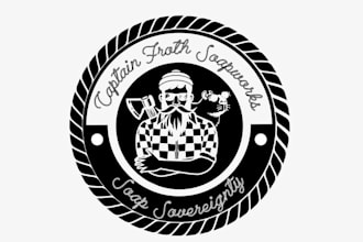 design captain froth soap works brand logo