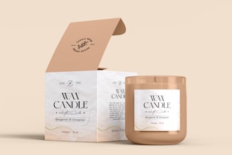 design elegant candle logo, label, or packaging