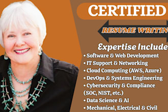 write tech resume, technical, IT, engineering, and cyber security CV in 24hrs