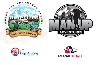 make vintage, outdoor, travel, adventure, rv business logo design