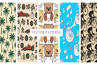 design  vector repeat patterns for textile, fabric