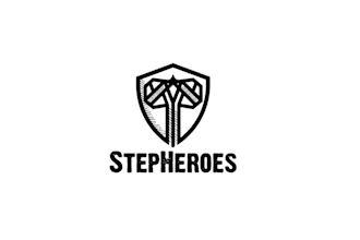 design step heroes fantasy themed fitness game logo
