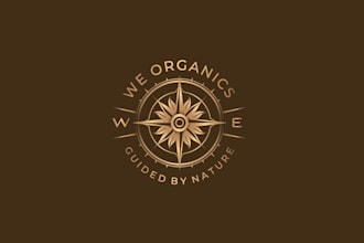 design timeless compass rose premium herbal beauty logo