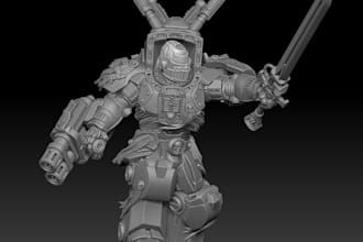 sculpt 3dcharacter toy status miniature warhammer dnd tabletop game 3d print stl