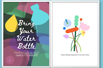 design custom modern flat overlay art with quotes for inspirational poster