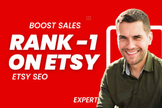 do SEO for etsy store to rank on top to boost etsy sales in 7days