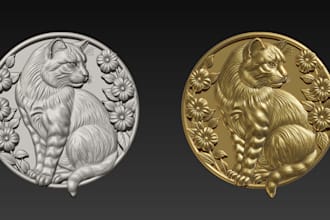 sculpt bas relief, 3d coin, cnc print, 3d pendant, 3d model for stl 3d print