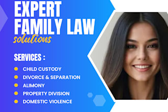 provide legal advice on child custody, divorce, alimony, a family lawyer