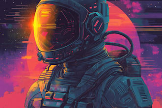 create a stunning sci fi character illustration and design