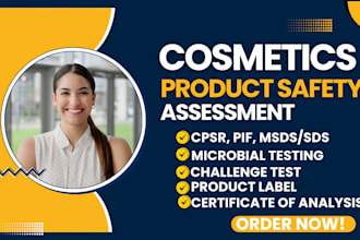 do msds,sds, cpsr, pif, coa, label for cosmetics product for approved cpnp uk eu