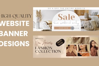 design website banner, banner ads, web slider, and shopify banner