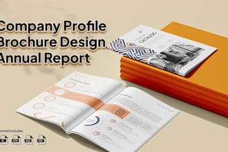 design company profile with brochure, catalog or annual report