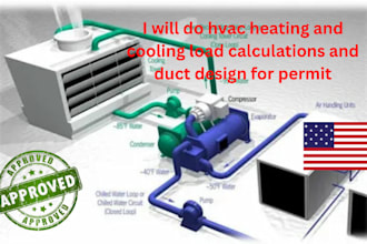 do hvac heating and cooling load calculations and duct design for permit