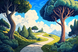 draw amazing stylized environment concept art, fantasy landscape