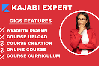 kajabi website design course upload course creation online course curriculum