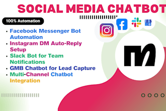 social media ai chatbot automation facebook, instagram, slack, gmb gpt bots