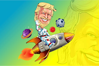 design, caricature mascot logo, cartoon portrait in 24h