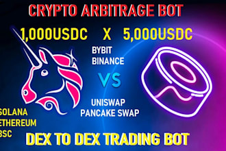create a dex to dex arbitrage bot for uniswap, sushiswap, pancakeswap