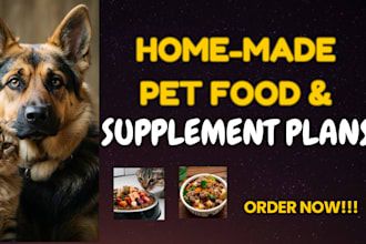 create and ghostwrite, cookbook, pets book, recipes, diet plan, recipe design