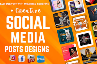 design canva social media posts for instagram, youtube, and linkedin