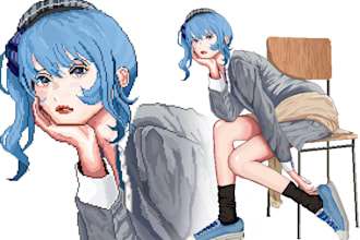 draw anime characters,poster,nsfw,sfw,etc you want in pixel art