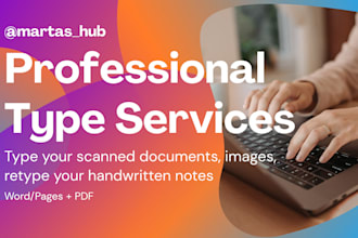 retype your handwritten text, notes, documents into word