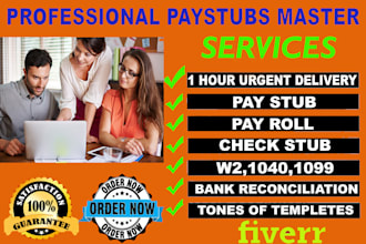 adp paystub, check stub, pay stubs, w2, 1099 and 1040