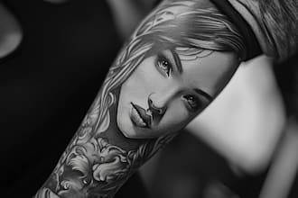 draw a custom tattoo design, tattoo sleeve