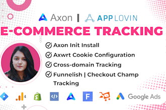 axon, applovin pixel setup, checkout champ pixel ecommerce tracking, gtm, ga4